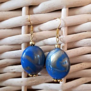 Mottled Blue Earrings