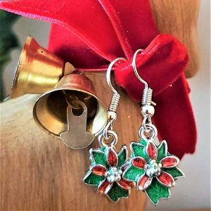 Poinsettia Christmas Earrings