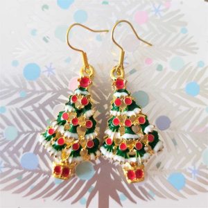 Large Xmas Tree Earrings