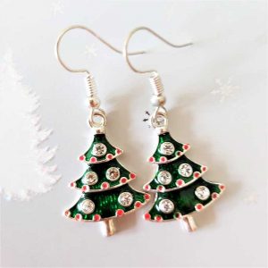 Diamante Xmas Tree Earrings