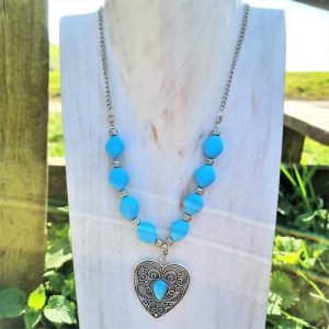 Blue Heart Necklace