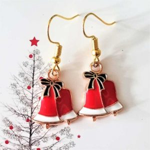 Red Christmas Bell Earrings