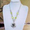 Flower Pendant & Lime Beads