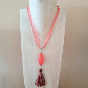 Pink Tassel Necklace