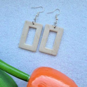 Beige Square Earrings