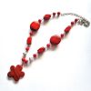 Red Flower Statement Necklace