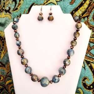 Mottled Blue Bead Set