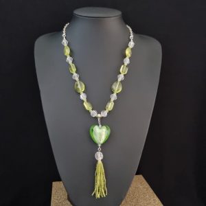 Lime Green Heart Necklace