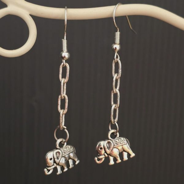 Long Elephant Earrings